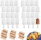 8-Set Silicone Popsicle & Cakesicle Molds with 400 Wooden Sticks – 4-Cavity Reusable Ice Pop & Oval Cake Molds for Kids, DIY Frozen Treats, Easy Release Party Snacks (White)